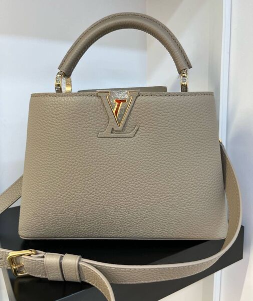 Сумка Louis Vuitton Capucines женский кожа бежевый 186159