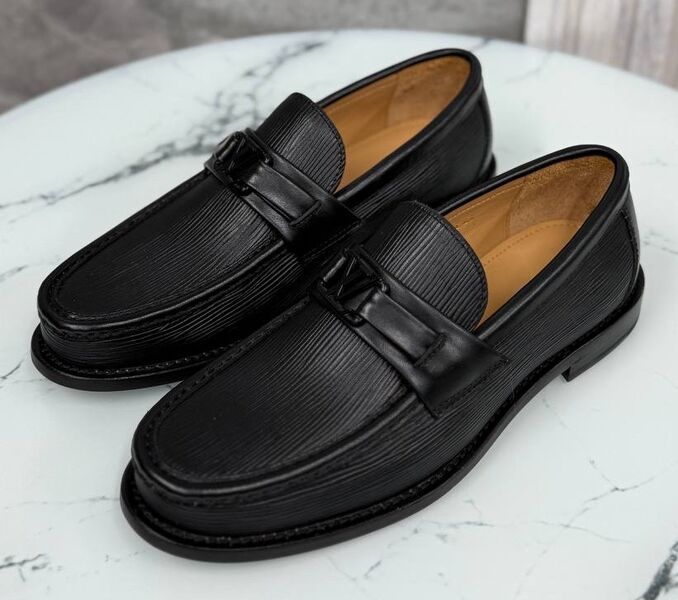 Мужские лоферы Louis Vuitton мужской кожа черный 185760