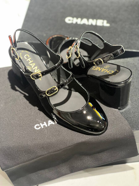 Туфли Chanel женский кожа черный 138598-2