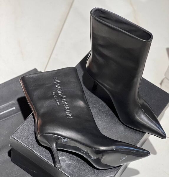 Ботильоны Alexander Wang женский кожа черный 129597