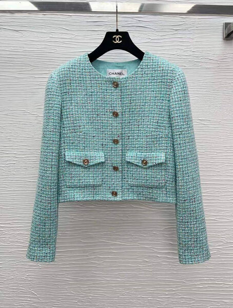 Пиджак Chanel женский твид бирюзовый 196389-2
