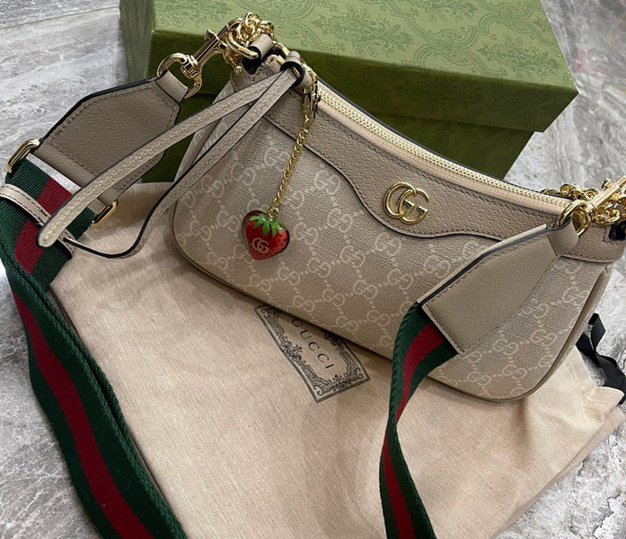 Сумка Gucci женский кожа бежевый 96628