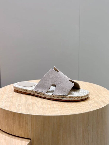 Мужские шлепки Hermès мужской замша графитовый 153434-2