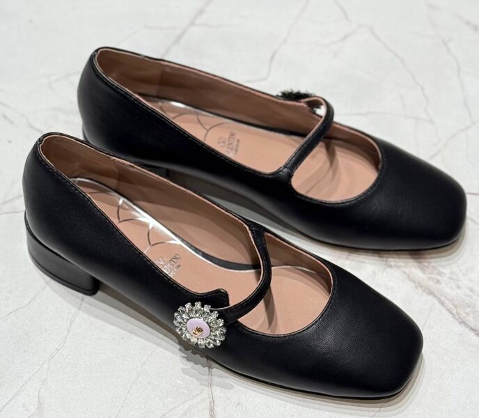 Туфли Valentino женский кожа черный 173982