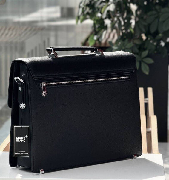 Мужской портфель Montblanc мужской кожа черный 195472-3