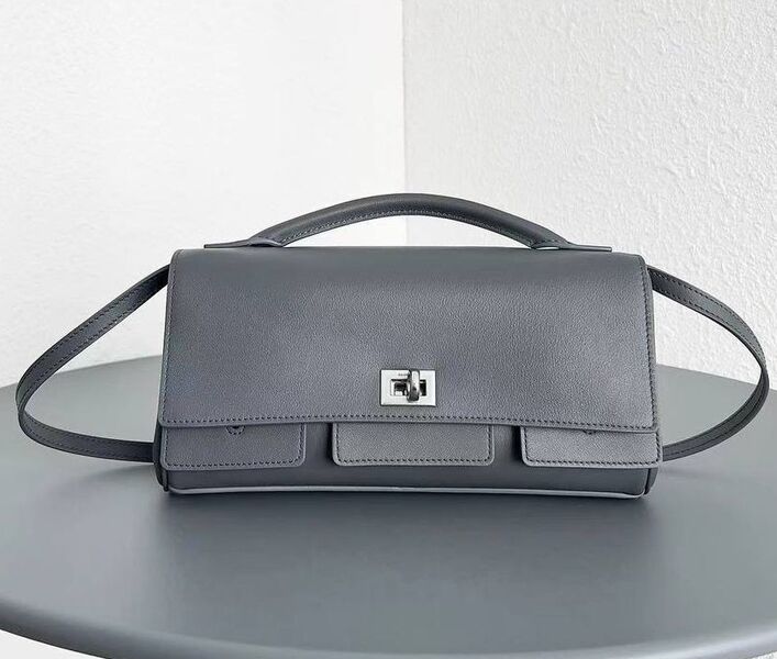 Сумка Balenciaga Bel Air женский кожа графитовый 182441