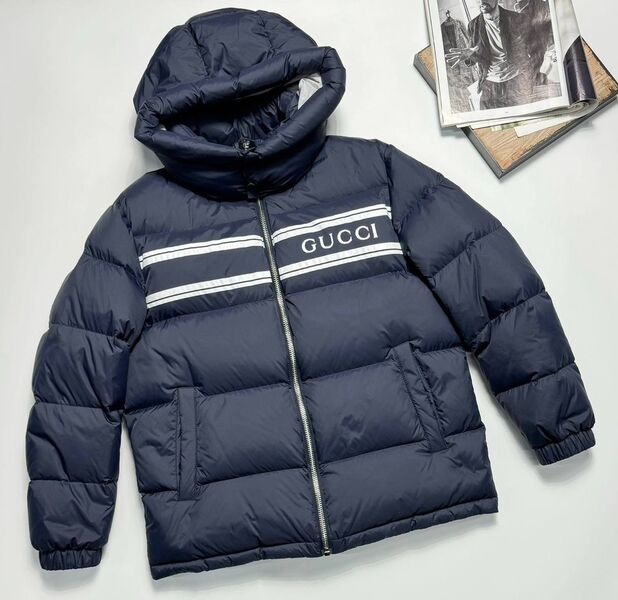 Мужской пуховик Gucci мужской синий 168870