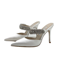 Туфли Manolo Blahnik женский сатин белый 80843-2