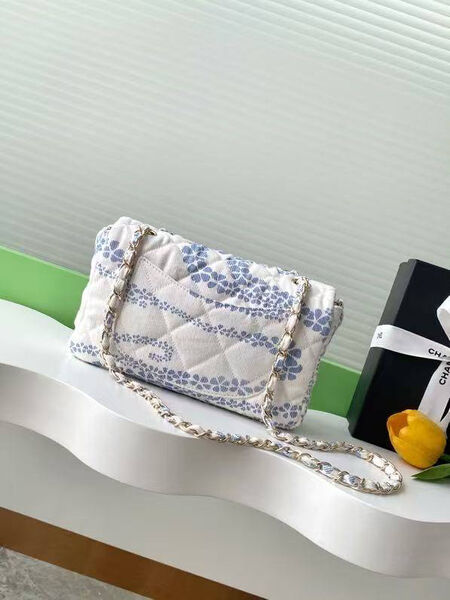 Сумка Chanel женский текстиль белый 192439-3