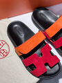 Шлепки Hermès женский замша бордовый 108931-2