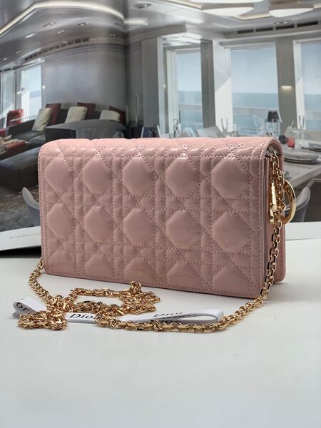 Клатч Lady Dior женский кожа розовый 26123-2