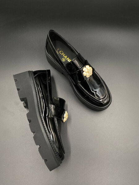 Лоферы Chanel женский кожа черный 135506-2