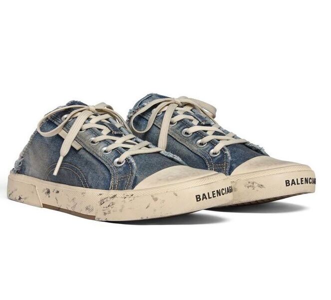 Кеды Balenciaga женский джинса синий 118072