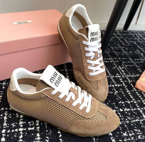 Кроссовки Miu Miu женский замша бежевый 183128