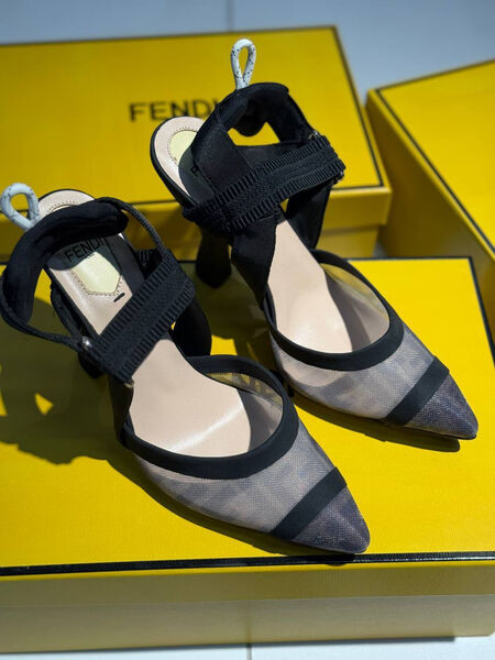 Туфли Fendi женский сетка графитовый 188803-2