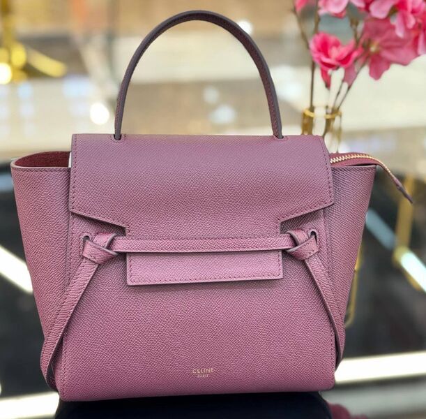Сумка Celine Belt Nano женский кожа фиолетовый 142390