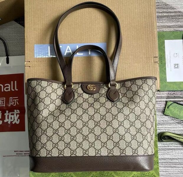 Сумка Gucci женский канва бежевый 142012