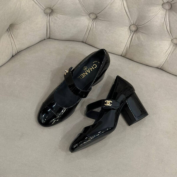Туфли Chanel женский кожа черный 128598-2