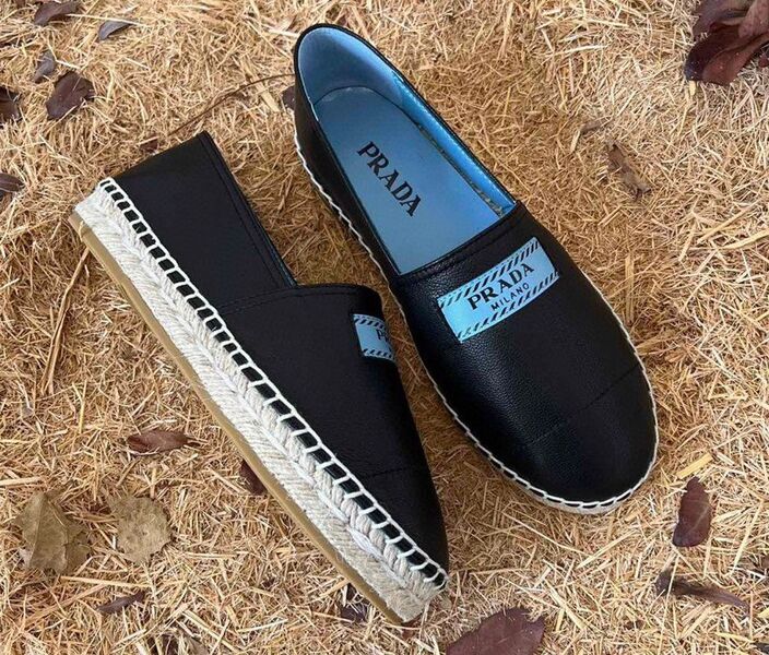 Эспадрильи Prada женский кожа черный 103983