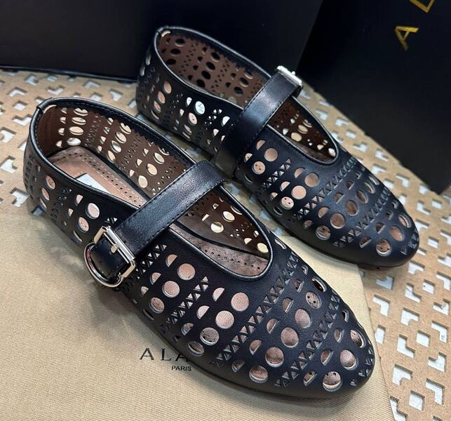 Балетки Alaïa женский кожа черный 154771
