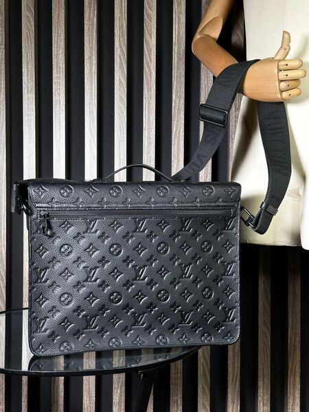 Мужской портфель Louis Vuitton мужской кожа черный 52094-6