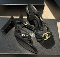 Босоножки Chanel женский замша черный 190862-1