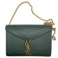 Клатч Saint Laurent Cassandra женский кожа салатовый 98563