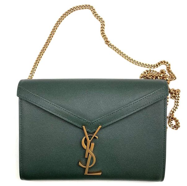 Клатч Saint Laurent Cassandra женский кожа болотный 98563