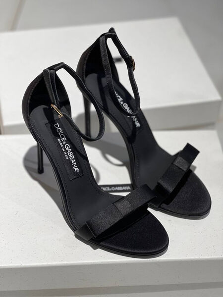 Босоножки Dolce&Gabbana женский сатин черный 137135-6