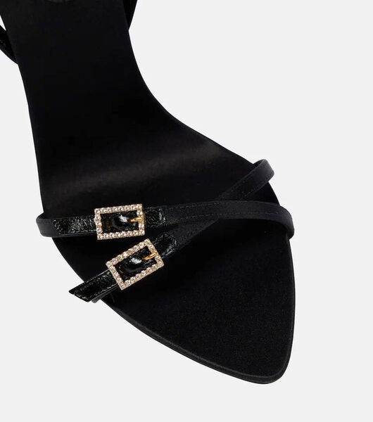 Босоножки Saint Laurent женский кожа черный 104927-4