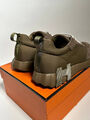 Мужские кроссовки Hermès мужской замша болотный 140314-5