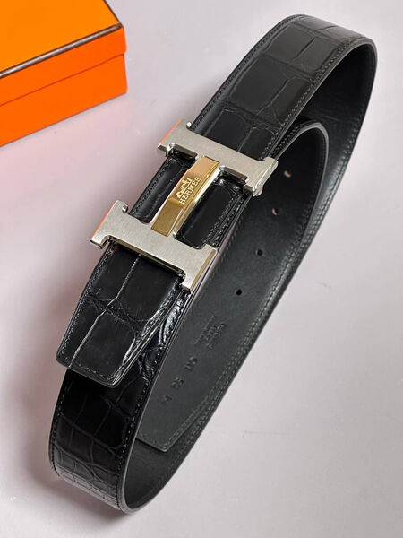 Мужской ремень Hermès мужской кожа черный 152891
