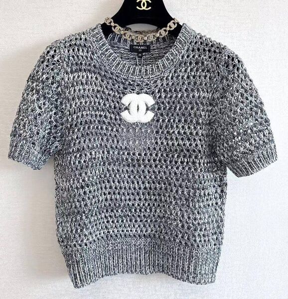 Кофта Chanel женский вязаная ткань графитовый 155974