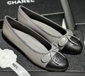 Балетки Chanel женский кожа графитовый 149335-1