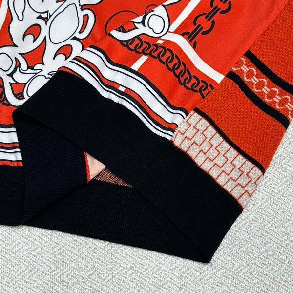 Свитер Hermès женский вязаная ткань бордовый 159697-7