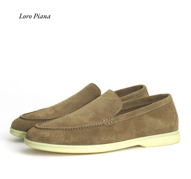 Мужские лоферы Loro Piana мужской замша бежевый 146486