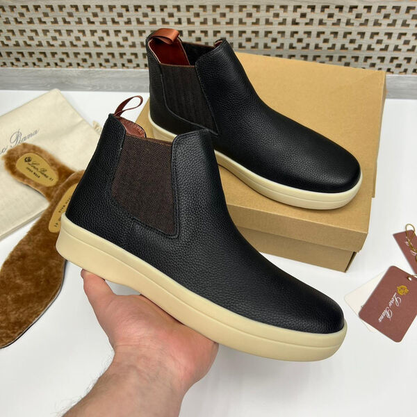 Мужские ботинки Loro Piana мужской кожа черный 107811-5