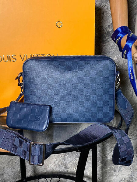 Мужская сумка мессенджер Louis Vuitton мужской кожа синий 132931-6
