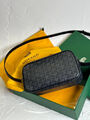 Мужская сумка мессенджер Goyard мужской кожа черный 173010-4