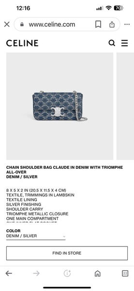 Сумка Celine женский синий 143002-6