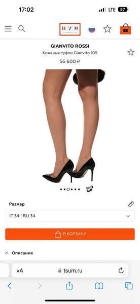 Туфли Gianvito Rossi женский кожа черный 80106-6