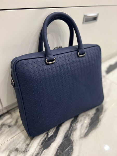 Мужской портфель Bottega Veneta мужской кожа синий 101747-2