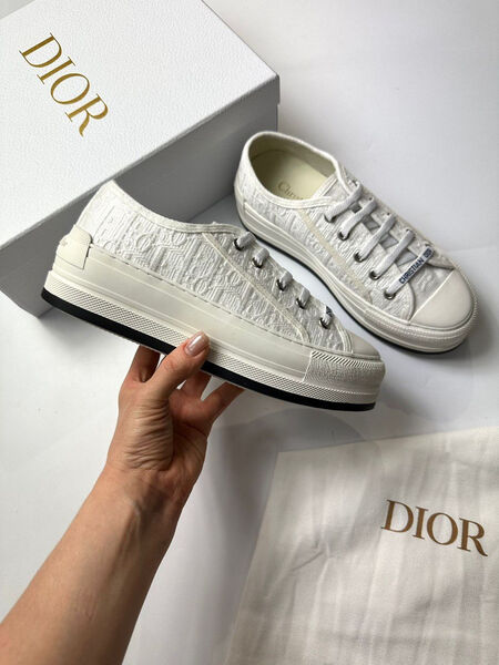 Кеды Christian Dior женский текстиль белый 110504-2