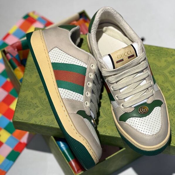 Кеды Gucci женский кожа болотный 109702