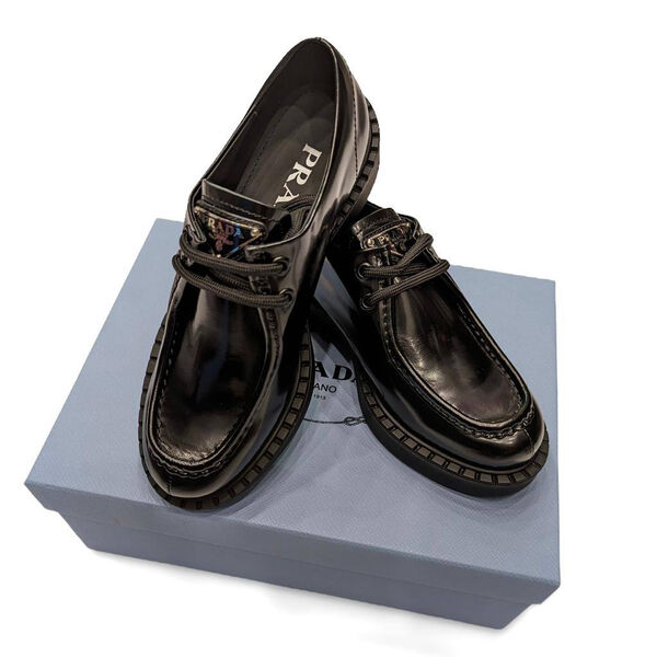 Лоферы Prada женский кожа черный 129299-4