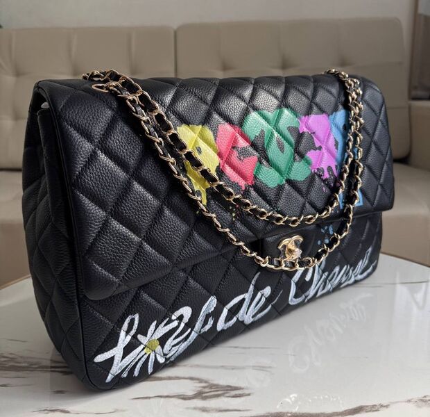 Сумка Chanel женский кожа черный 200868