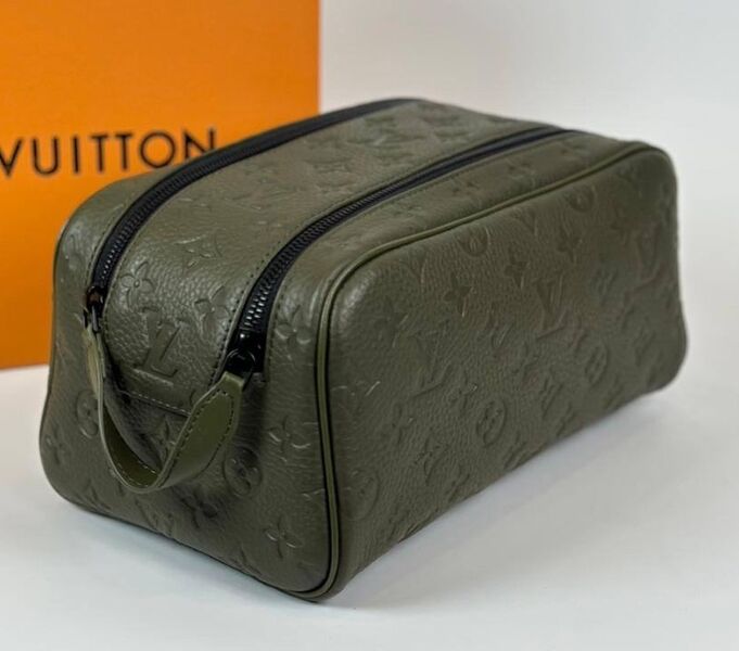 Несессер косметичка Louis Vuitton женский кожа болотный 152403