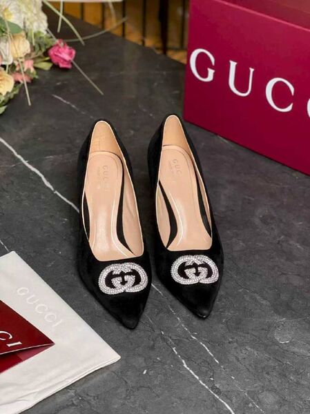 Женские туфли Gucci женский замша черный l5733099-1-2