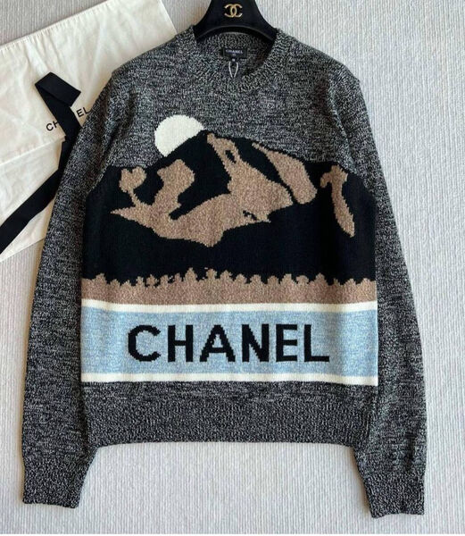Свитер Chanel женский вязаная ткань графитовый 171320-2