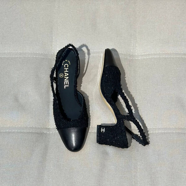 Туфли Chanel женский кожа черный 138355-2